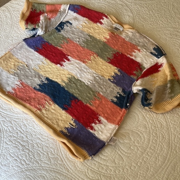 Cotton Blend Women’s Sweater Top Cardigan Large Southwestern Patchwork Colorful - Picture 14 of 16